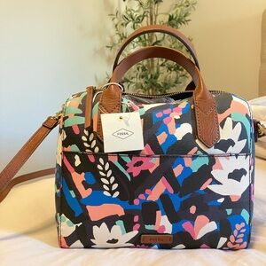 Fossil Women's Floral Multicolor Satchel Bag